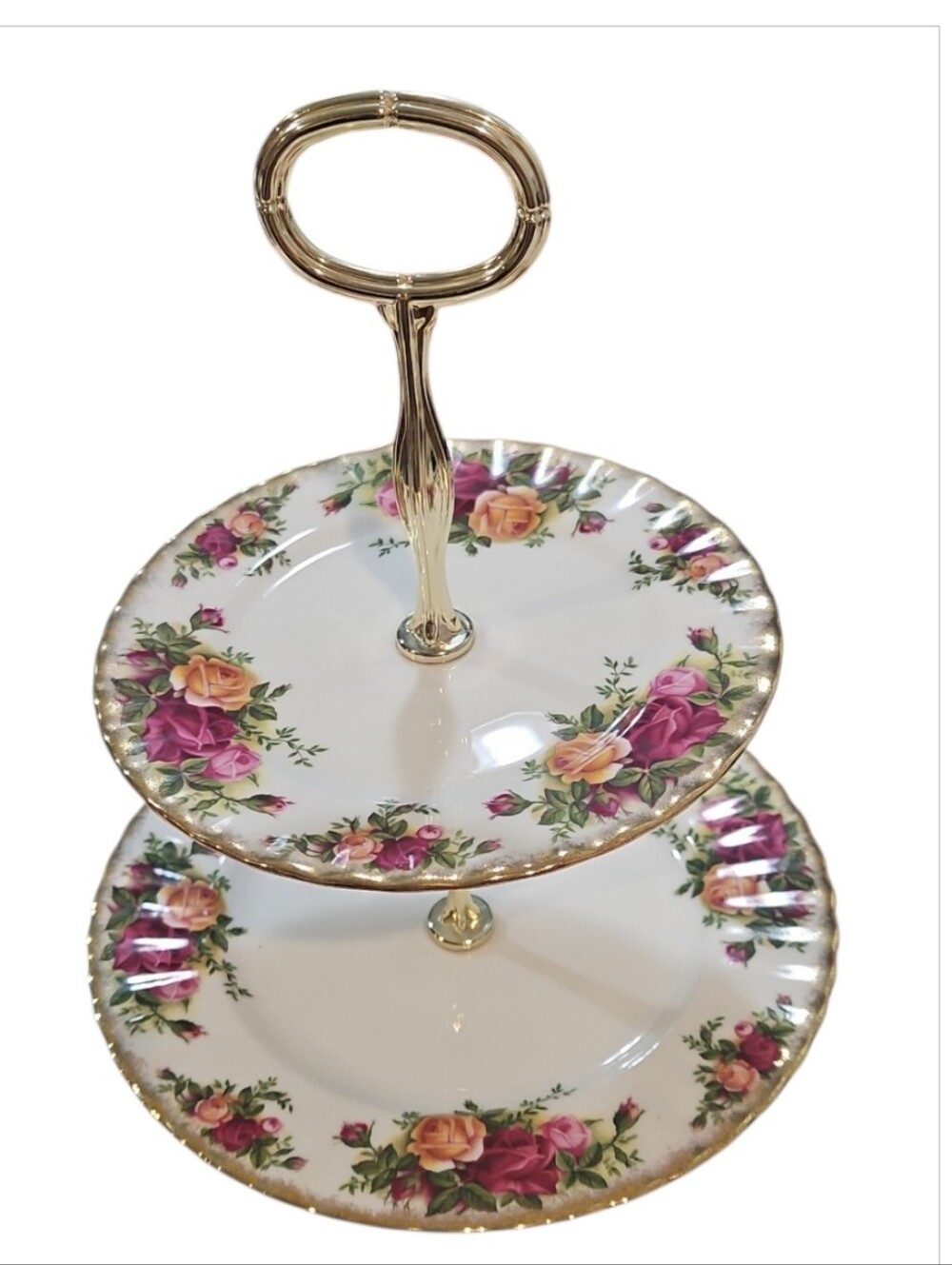 Vintage Royal Albert Old Country Roses Two / 2 Tiered Cake Stand - Picture 2 of 6